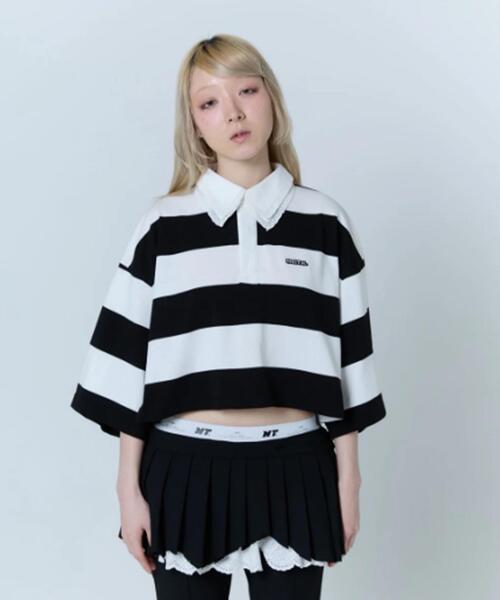 neith.(ネイス)の「neith./ネイス/Double Collar Rugger Shirt(ポロシャツ・レディース・ホワイト/ブラック・F)」の20枚目の写真
