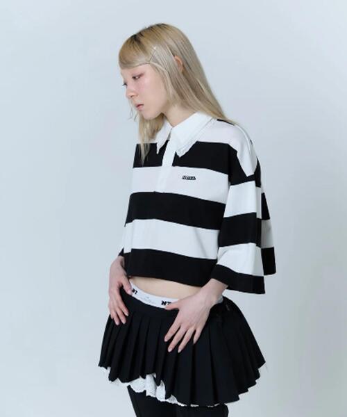 neith.(ネイス)の「neith./ネイス/Double Collar Rugger Shirt(ポロシャツ・レディース・ホワイト/ブラック・F)」の21枚目の写真