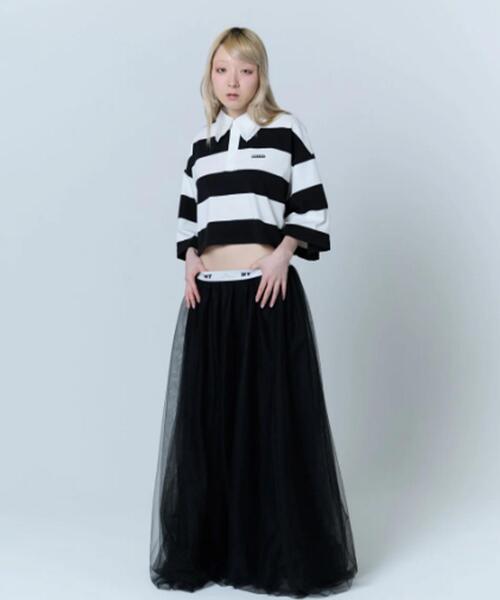 neith.(ネイス)の「neith./ネイス/Double Collar Rugger Shirt(ポロシャツ・レディース・ホワイト/ブラック・F)」の3枚目の写真