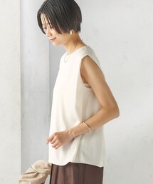 〈手洗い可能〉シルキー ツイル ノースリーブ ブラウス
