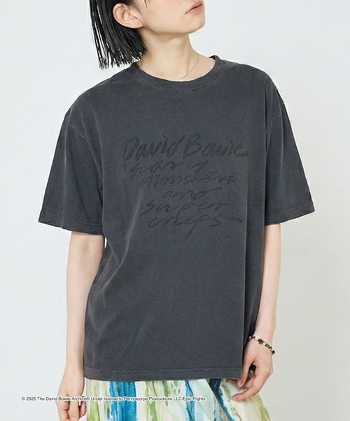 GOOD ROCK SPEED(グッドロックスピード)の「【NOMINE】【GOOD ROCK SPEED】DAVID BOWIE SOUND AND VISION 別注 半袖 Tシャツ(Tシャツ/カットソー・レディース・チャコールグレー/ホワイト・L/M)」の1枚目の写真
