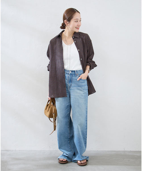 JOURNAL STANDARD(ジャーナルスタンダード)の「シアーチェックオーバーシャツ(シャツ/ブラウス・レディース・ブラウン/ホワイト×ホワイト・FREE)」の20枚目の写真