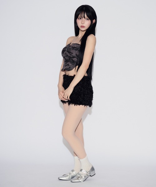 tinkerend(ティンカーエンド)の「【カップ付き】Urban Camouflage Tube Top / アーバンカモフラージュチューブトップ(チューブトップ・レディース・カモフラージュ/ブラック・FREE)」の18枚目の写真