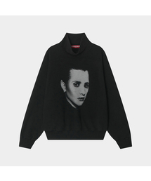 GENDERFLUID EARL PRINTING HIGH NECK FLEECE SWEATSHIRTS (BLACK)