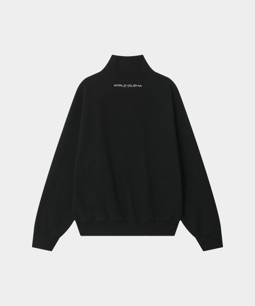 WORLDDILEMA（ワールドジレンマ）の「GENDERFLUID EARL PRINTING HIGH NECK FLEECE SWEATSHIRTS (BLACK)（スウェット・レディース・ブラック・FREE）」の2枚目の写真