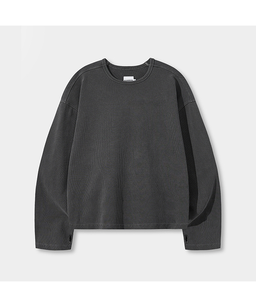 DIMITRI BLACK(ディミトリブラック)の「エッセンシャルリブロングスリーブTシャツ_3カラー(Tシャツ/カットソー・レディース・クリーム/ライトグレー/チャコール・LARGE/MEDIUM/X-LARGE)」の1枚目の写真