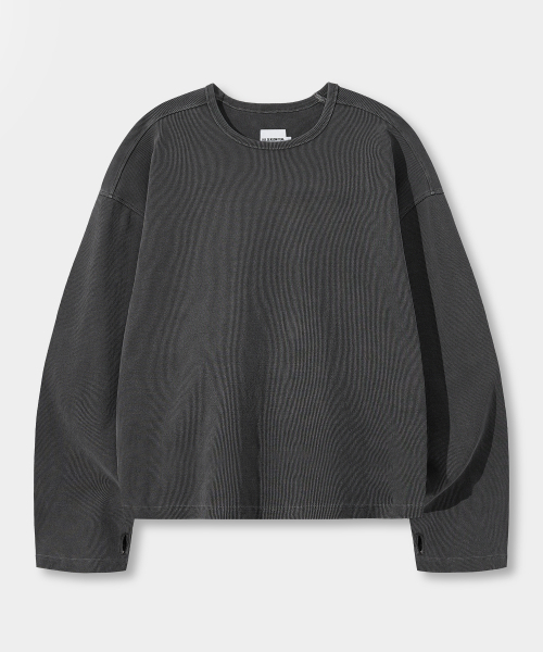 DIMITRI BLACK(ディミトリブラック)の「エッセンシャルリブロングスリーブTシャツ_3カラー(Tシャツ/カットソー・レディース・クリーム/ライトグレー/チャコール・LARGE/MEDIUM/X-LARGE)」の4枚目の写真