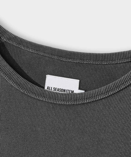 DIMITRI BLACK(ディミトリブラック)の「エッセンシャルリブロングスリーブTシャツ_3カラー(Tシャツ/カットソー・レディース・クリーム/ライトグレー/チャコール・LARGE/MEDIUM/X-LARGE)」の10枚目の写真