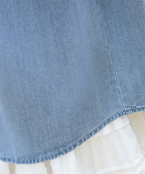 ONEP STAR(ワンピスター)の「フリルネックデニムブラウス(シャツ/ブラウス・レディース・ライトブルー・X-LARGE/LARGE/MEDIUM)」の11枚目の写真