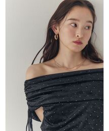 LAGUNAMOON | テキタイルオフショルドロストトップス(Tシャツ/カットソー)