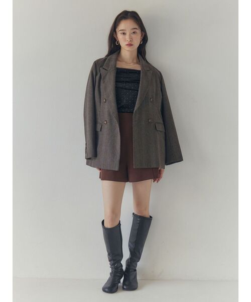 LAGUNAMOON(ラグナムーン)の「テキタイルオフショルドロストトップス(Tシャツ/カットソー・レディース・グリーン/ブラック/ベージュ/アイボリー・FREE)」の7枚目の写真