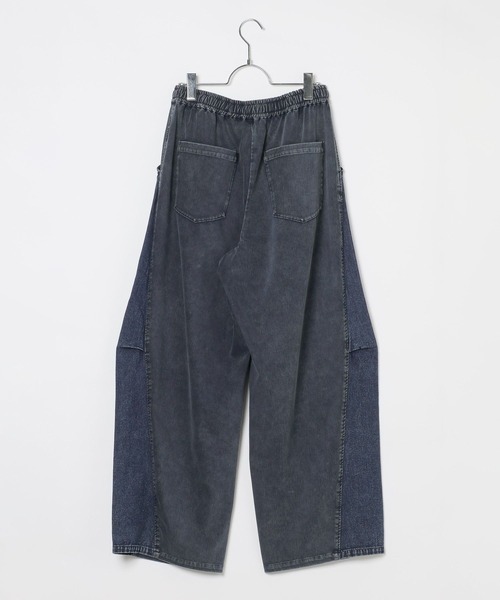 LEPSIM(レプシィム)の「デニムドッキングパンツ 1023674(デニムパンツ・レディース・インディゴブルー/ブラック・FREE)」の3枚目の写真