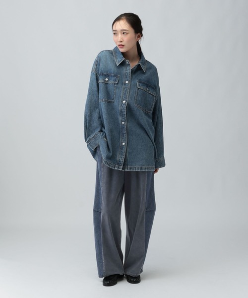 LEPSIM(レプシィム)の「デニムドッキングパンツ 1023674(デニムパンツ・レディース・インディゴブルー/ブラック・FREE)」の14枚目の写真