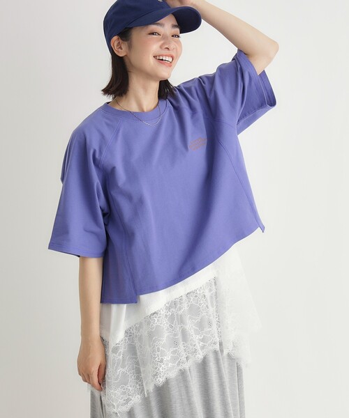 HONEYSUCKLE ROSE（ハニーサックルローズ）の「【スウェッティ】カレッジロゴプルオーバー（Tシャツ/カットソー・レディース・ライトパープル/ブラック系/ホワイト系3・03/05/04）」の3枚目の写真