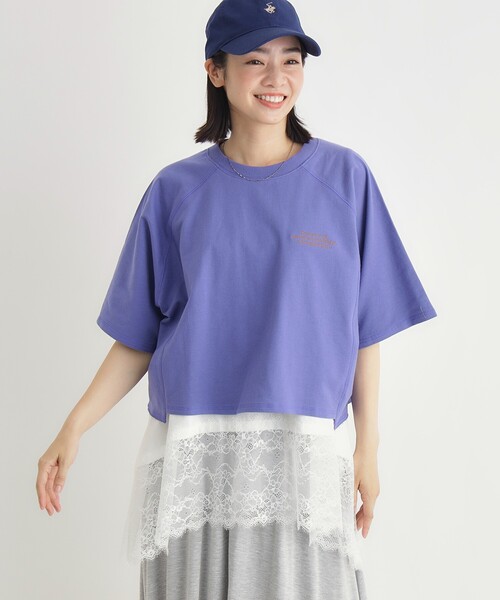 HONEYSUCKLE ROSE（ハニーサックルローズ）の「【スウェッティ】カレッジロゴプルオーバー（Tシャツ/カットソー・レディース・ライトパープル/ブラック系/ホワイト系3・03/05/04）」の4枚目の写真