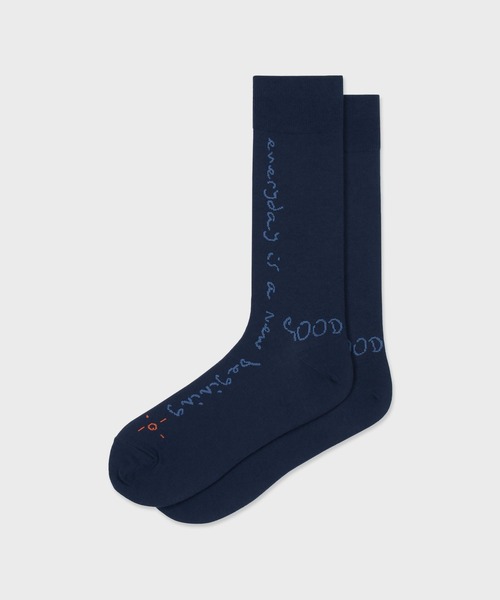 Paul Smith(ポールスミス)の「“Paul's Quotes” ドレスソックス【260621 DRO】(ソックス/靴下・メンズ・ネイビー/ブラック・25-27)」の5枚目の写真