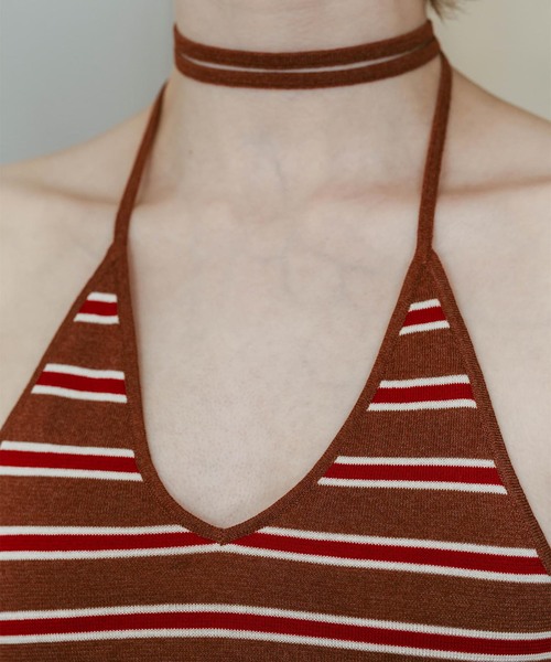 Knuth Marf(クヌースマーフ)の「Knuth Marf / クヌースマーフ knit halter bustier(ベスト・レディース・ブラウン/ネイビー・FREE)」の9枚目の写真