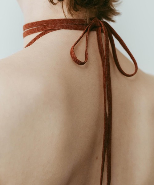 Knuth Marf(クヌースマーフ)の「Knuth Marf / クヌースマーフ knit halter bustier(ベスト・レディース・ブラウン/ネイビー・FREE)」の10枚目の写真