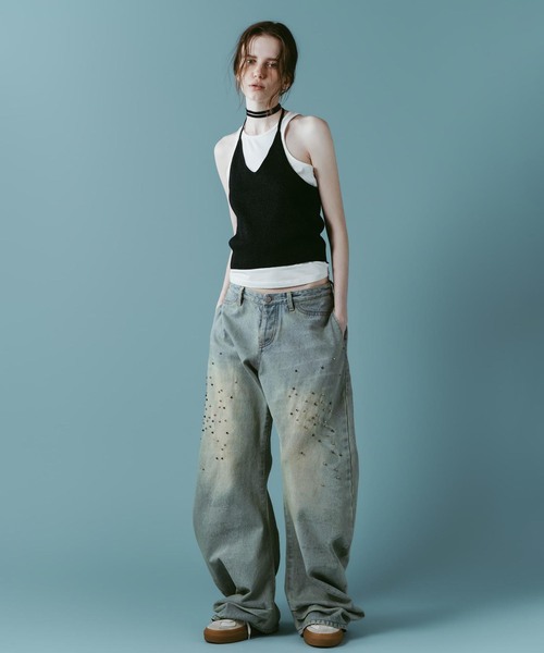 Knuth Marf(クヌースマーフ)の「Knuth Marf / クヌースマーフ knit halter bustier(ベスト・レディース・ブラウン/ネイビー・FREE)」の3枚目の写真