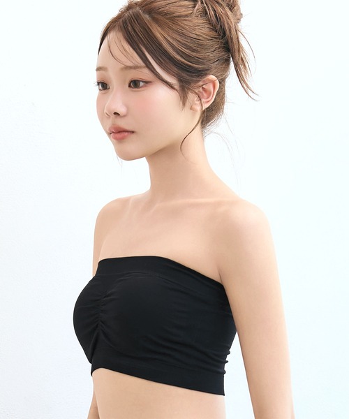 aimerfeel（エメフィール）の「チューブトップ バンドゥブラ ノンワイヤー 単品ブラジャー（チューブトップ・レディース・ブラック・LARGE/MEDIUM/SMALL）」の6枚目の写真