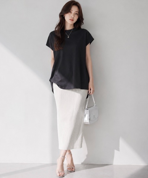 Dolce Fiora(ドルチェフィオラ)の「フレンチスリーブ接触冷感プルオーバー(その他トップス・レディース・ブラック/ベージュ/ホワイト・フリー)」の7枚目の写真