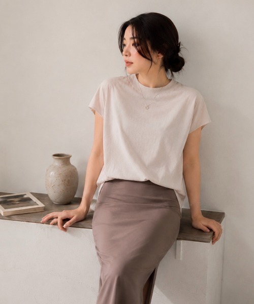 Dolce Fiora(ドルチェフィオラ)の「フレンチスリーブ接触冷感プルオーバー(その他トップス・レディース・ブラック/ベージュ/ホワイト・フリー)」の8枚目の写真