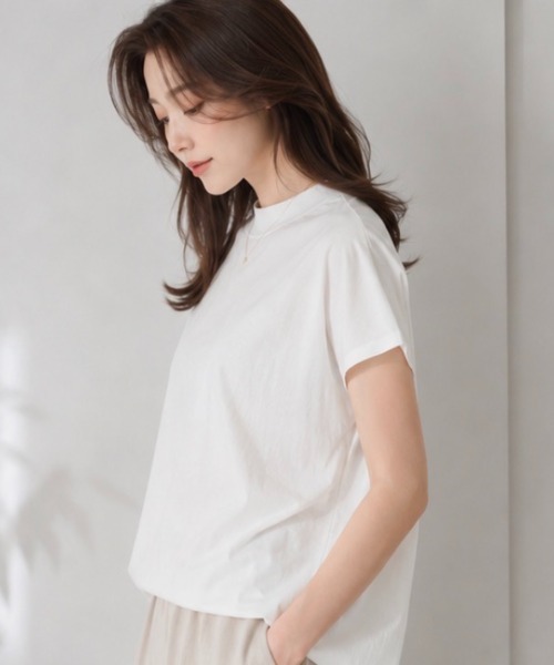 Dolce Fiora(ドルチェフィオラ)の「フレンチスリーブ接触冷感プルオーバー(その他トップス・レディース・ブラック/ベージュ/ホワイト・フリー)」の6枚目の写真