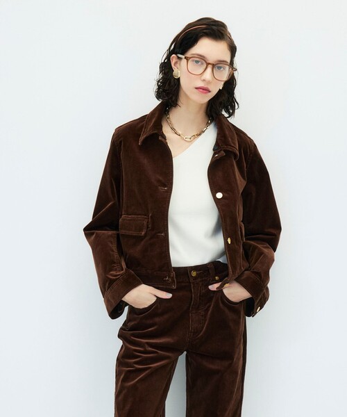 Rie Miller(リエミラー)の「【RM denim】コーデュロイフレアショート丈Gジャン(ブルゾン・レディース・ブラウン・FREE)」の2枚目の写真