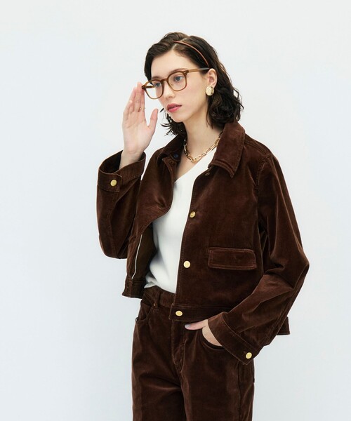 Rie Miller(リエミラー)の「【RM denim】コーデュロイフレアショート丈Gジャン(ブルゾン・レディース・ブラウン・FREE)」の3枚目の写真