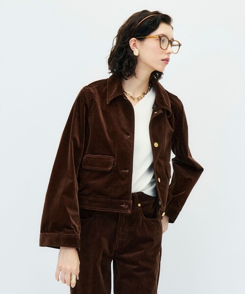 Rie Miller(リエミラー)の「【RM denim】コーデュロイフレアショート丈Gジャン(ブルゾン・レディース・ブラウン・FREE)」の5枚目の写真