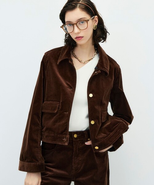 Rie Miller(リエミラー)の「【RM denim】コーデュロイフレアショート丈Gジャン(ブルゾン・レディース・ブラウン・FREE)」の6枚目の写真