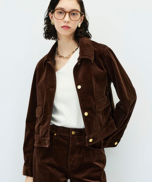 Rie Miller(リエミラー)の「【RM denim】コーデュロイフレアショート丈Gジャン(ブルゾン・レディース・ブラウン・FREE)」の8枚目の写真