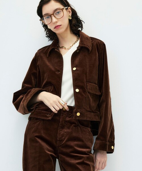 Rie Miller(リエミラー)の「【RM denim】コーデュロイフレアショート丈Gジャン(ブルゾン・レディース・ブラウン・FREE)」の9枚目の写真