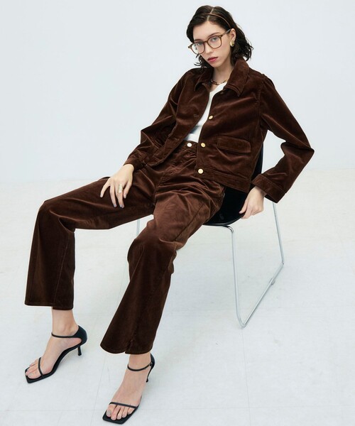 Rie Miller(リエミラー)の「【RM denim】コーデュロイフレアショート丈Gジャン(ブルゾン・レディース・ブラウン・FREE)」の10枚目の写真
