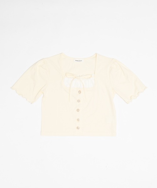 WEGO（ウィゴー）の「WEGO/パールボタンフリルキリカエトップス（Tシャツ/カットソー・レディース・ネイビー/アイボリー/グレー・FREE）」の21枚目の写真