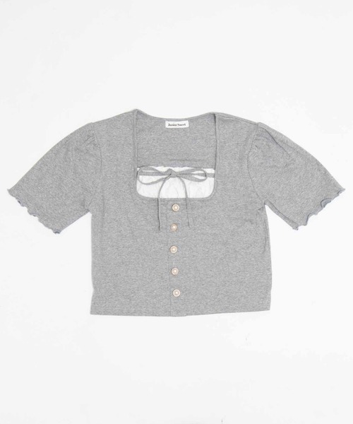 WEGO（ウィゴー）の「WEGO/パールボタンフリルキリカエトップス（Tシャツ/カットソー・レディース・ネイビー/アイボリー/グレー・FREE）」の22枚目の写真