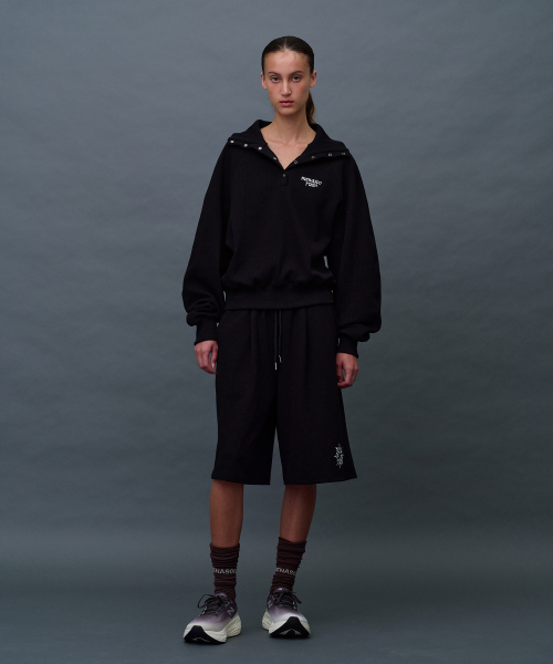MENASOO（ミナス）の「Waffle Sweat Training Bermuda Pants_Black（スウェットパンツ・レディース・ブラック・F）」の2枚目の写真
