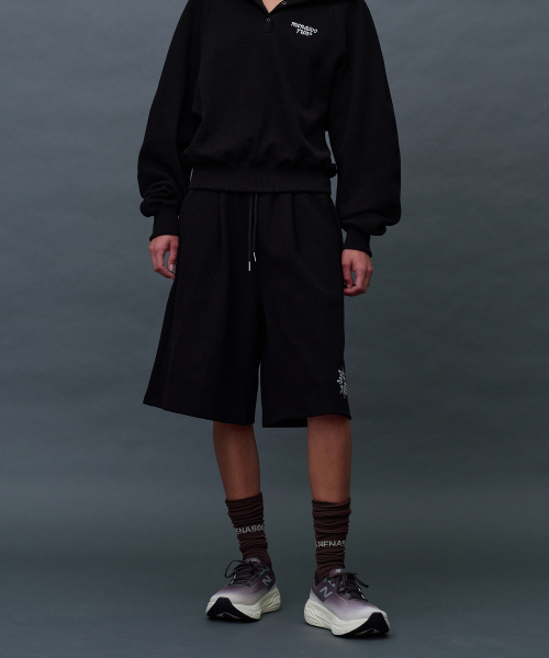 MENASOO（ミナス）の「Waffle Sweat Training Bermuda Pants_Black（スウェットパンツ・レディース・ブラック・F）」の9枚目の写真