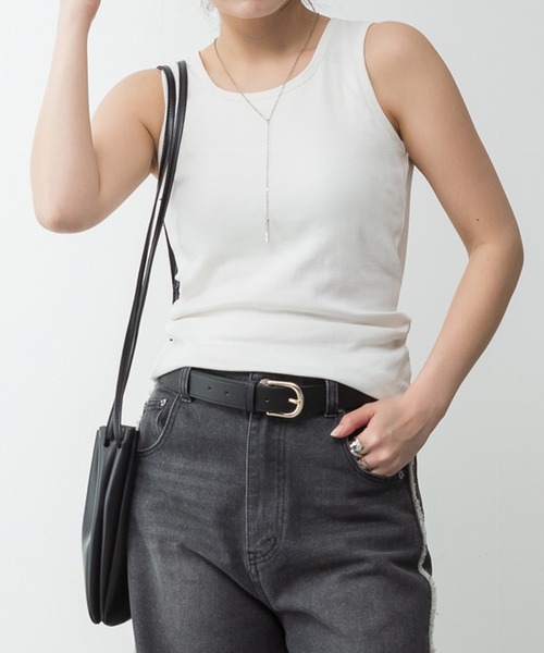 itto...(イット)の「カップ付きコットンフライスタンクトップ ブラトップ(タンクトップ・レディース・ブラック/オフホワイト・M/L/XL)」の3枚目の写真