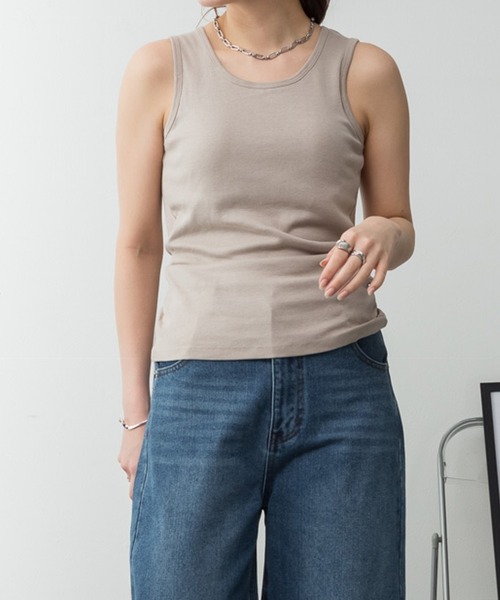 itto...(イット)の「カップ付きコットンフライスタンクトップ ブラトップ(タンクトップ・レディース・ブラック/オフホワイト・M/L/XL)」の17枚目の写真