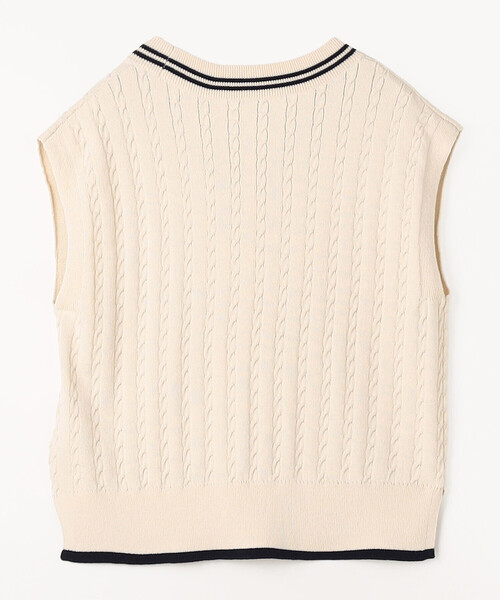 COMME CA Wardrobe(コムサワードローブ)の「〔 +サイズ 〕 ケーブル編 ニットベスト(ニット/セーター・レディース・アイボリー/ネイビー・15号)」の18枚目の写真