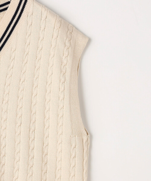 COMME CA Wardrobe(コムサワードローブ)の「〔 +サイズ 〕 ケーブル編 ニットベスト(ニット/セーター・レディース・アイボリー/ネイビー・15号)」の20枚目の写真