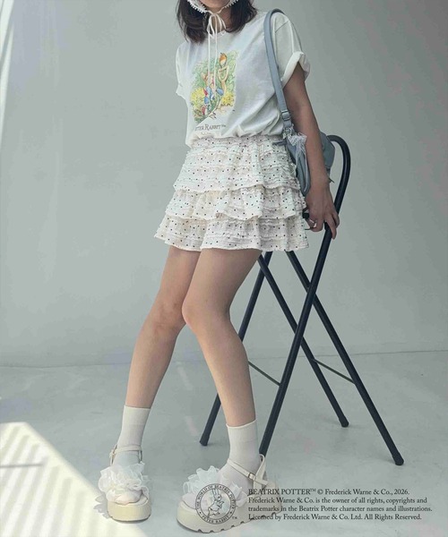 AS KNOW AS plus(アズノゥアズプラス)の「〇ピーターラビット アソート半袖Tシャツ 【ピーターラビット/PETER RABBIT】(Tシャツ/カットソー・レディース・ブルーグレー/オフホワイト/ダークグリーン/スミクロ・FREE)」の11枚目の写真