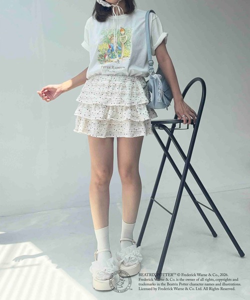AS KNOW AS plus(アズノゥアズプラス)の「〇ピーターラビット アソート半袖Tシャツ 【ピーターラビット/PETER RABBIT】(Tシャツ/カットソー・レディース・ブルーグレー/オフホワイト/ダークグリーン/スミクロ・FREE)」の12枚目の写真