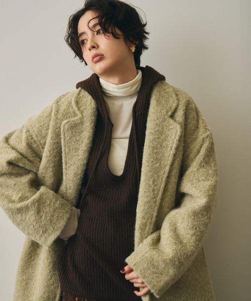 Trish(トリッシュ)の「フェイクウールチェスターコート(チェスターコート・レディース・ブラウン/グリーン・MEDIUM)」の19枚目の写真
