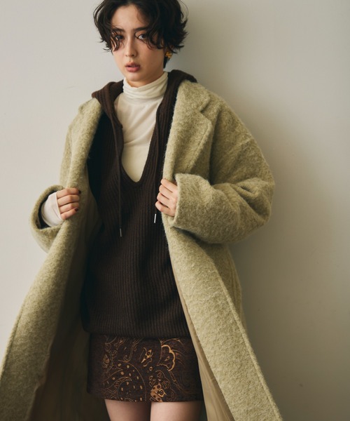 Trish(トリッシュ)の「フェイクウールチェスターコート(チェスターコート・レディース・ブラウン/グリーン・MEDIUM)」の18枚目の写真