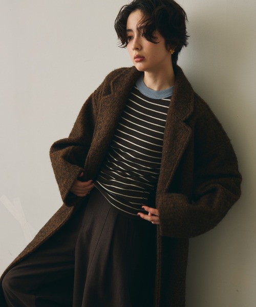 Trish(トリッシュ)の「フェイクウールチェスターコート(チェスターコート・レディース・ブラウン/グリーン・MEDIUM)」の14枚目の写真