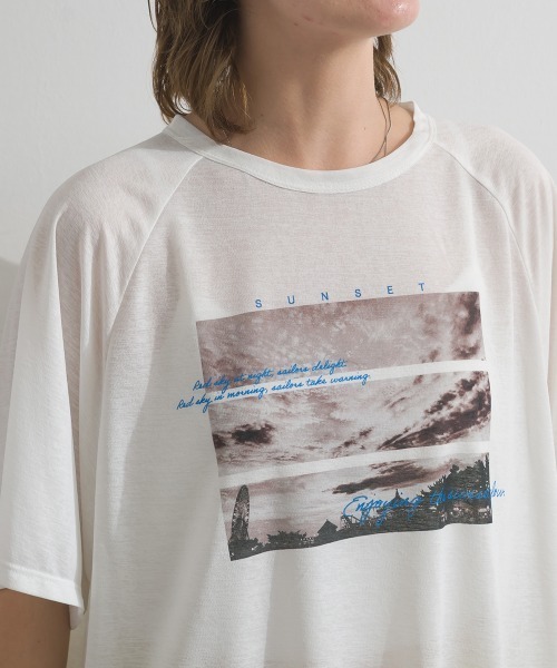 le colis(ルコリ)の「シアースラブ 転写プリント ラグランTシャツ 半袖(Tシャツ/カットソー・レディース・オフホワイト/ライトグリーン/ブラック・FREE)」の22枚目の写真