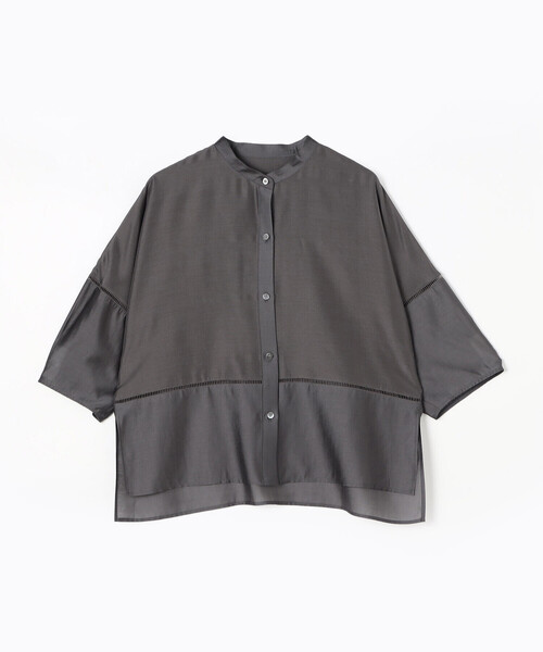 K.T KIYOKO TAKASE(キヨコタカセ)の「ライトシルクウール ランタンスリーブシャツ(シャツ/ブラウス・レディース・チャコール・9号)」の11枚目の写真