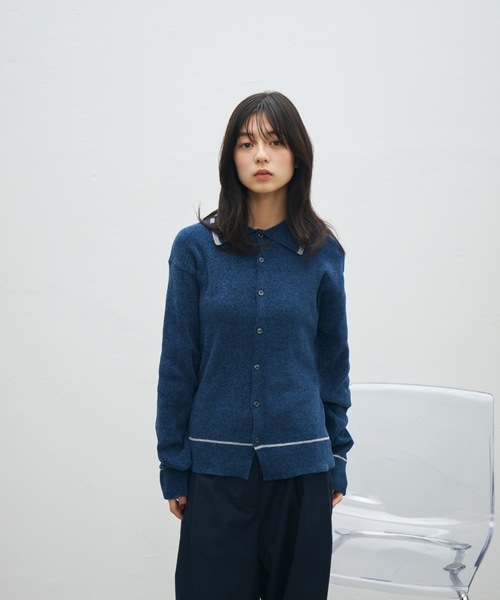 UNDERSTATEMENTs(アンダーステイトメント)の「【ユニセックス】配色ベロアタッチニットシャツ(ニット/セーター・メンズ・ネイビー/ブラック・MEDIUM/LARGE)」の22枚目の写真